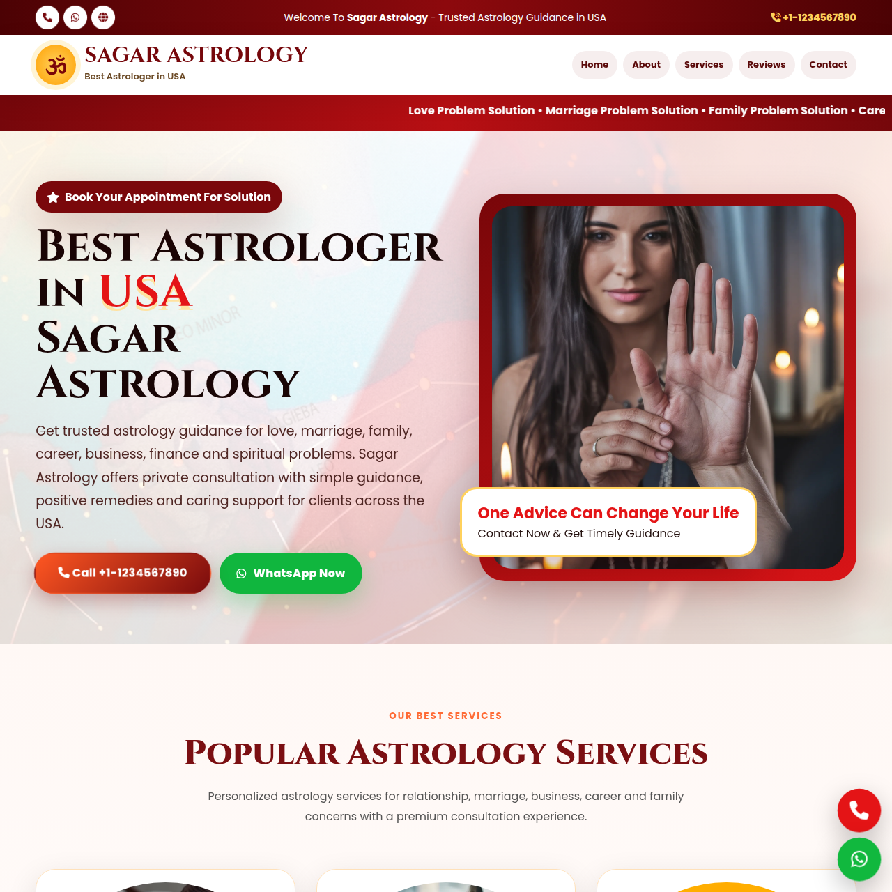Astrologer Website Design 3