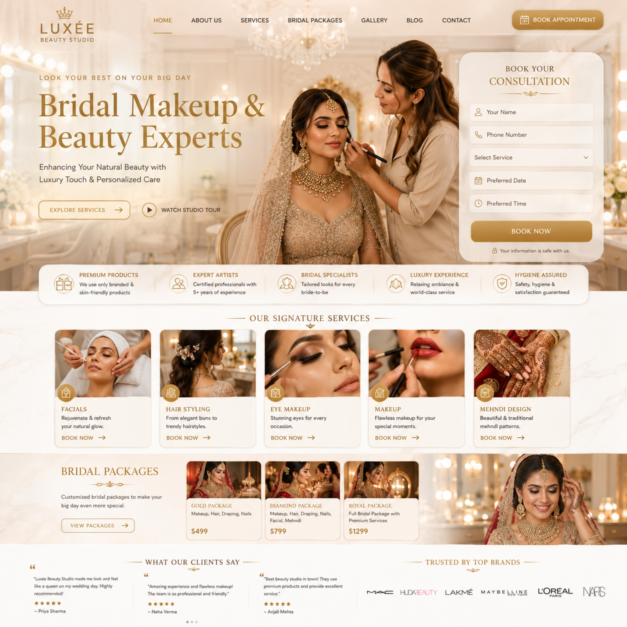 Beauty Parlour Website Design