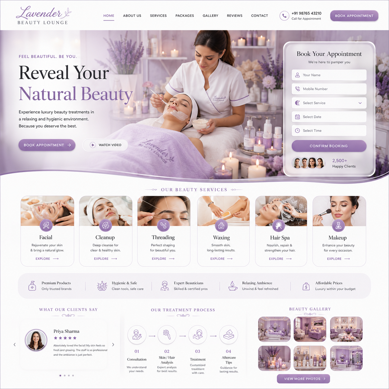 Beauty Parlour Website Design