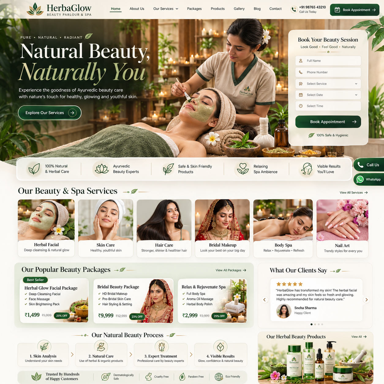 Beauty Parlour Website Design