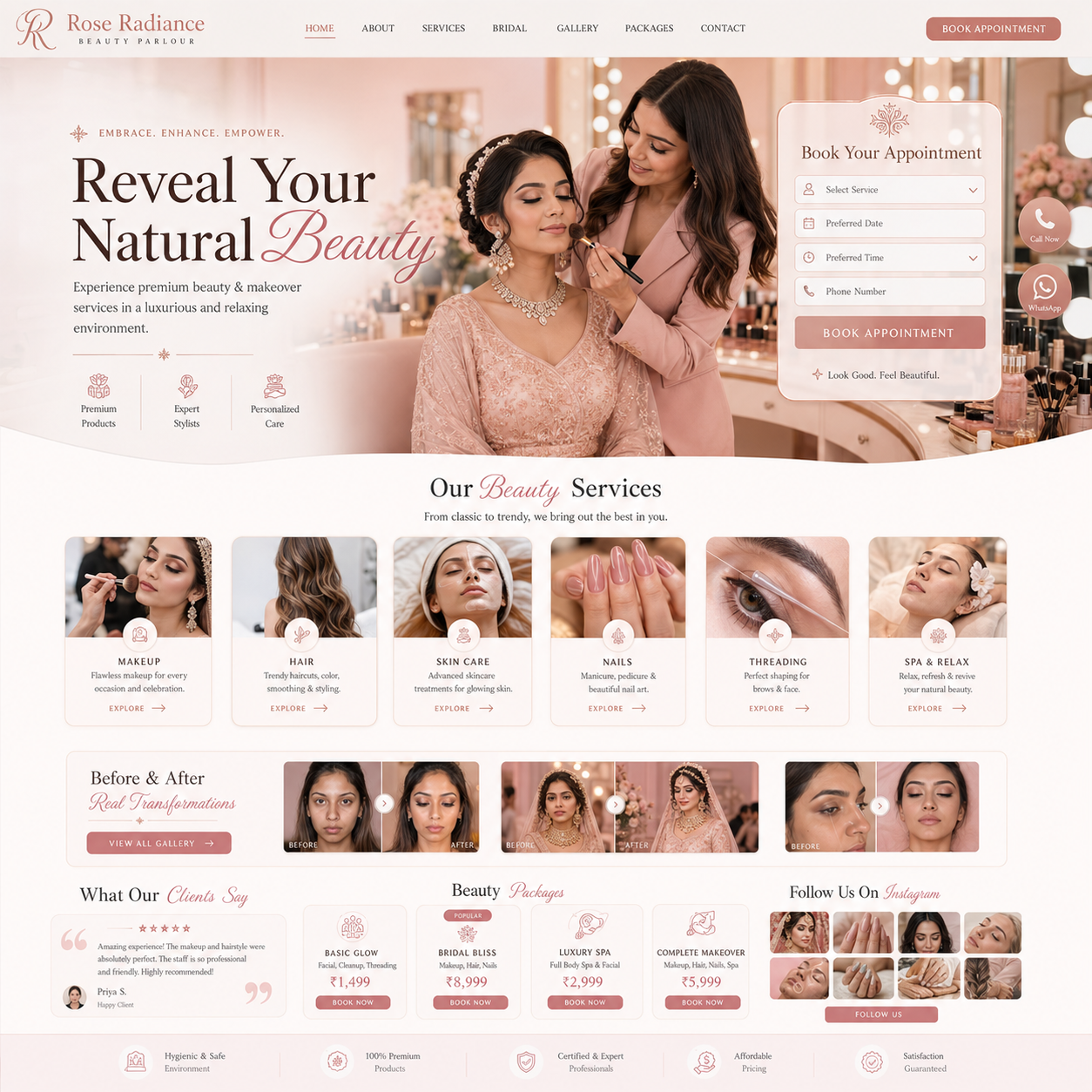 Beauty Parlour Website Design