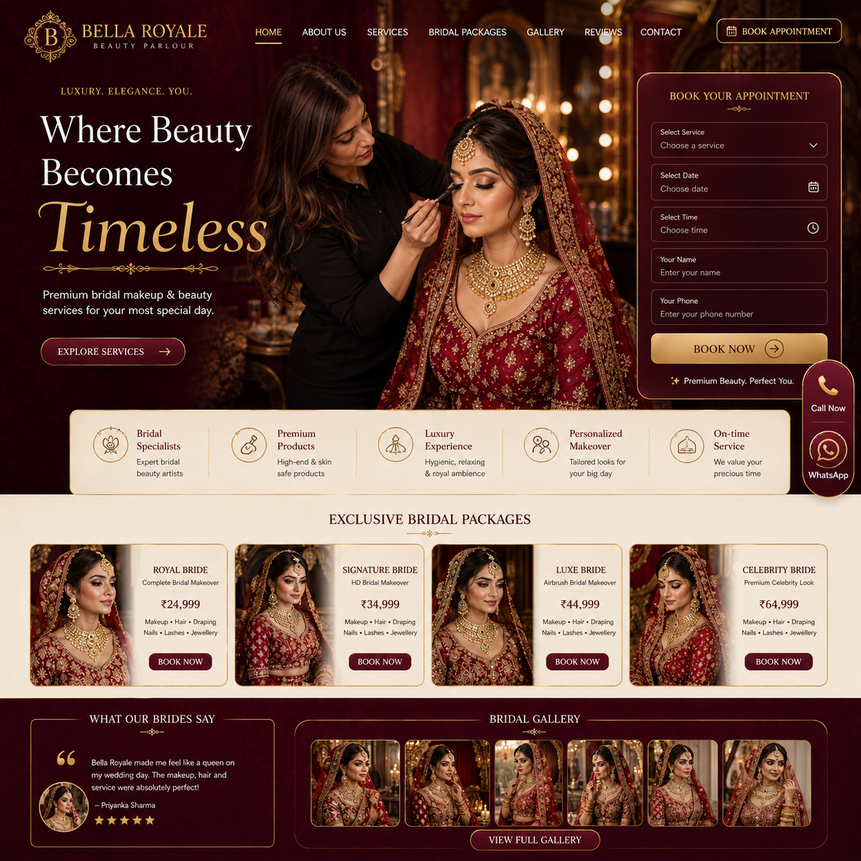 Beauty Parlour Website Design