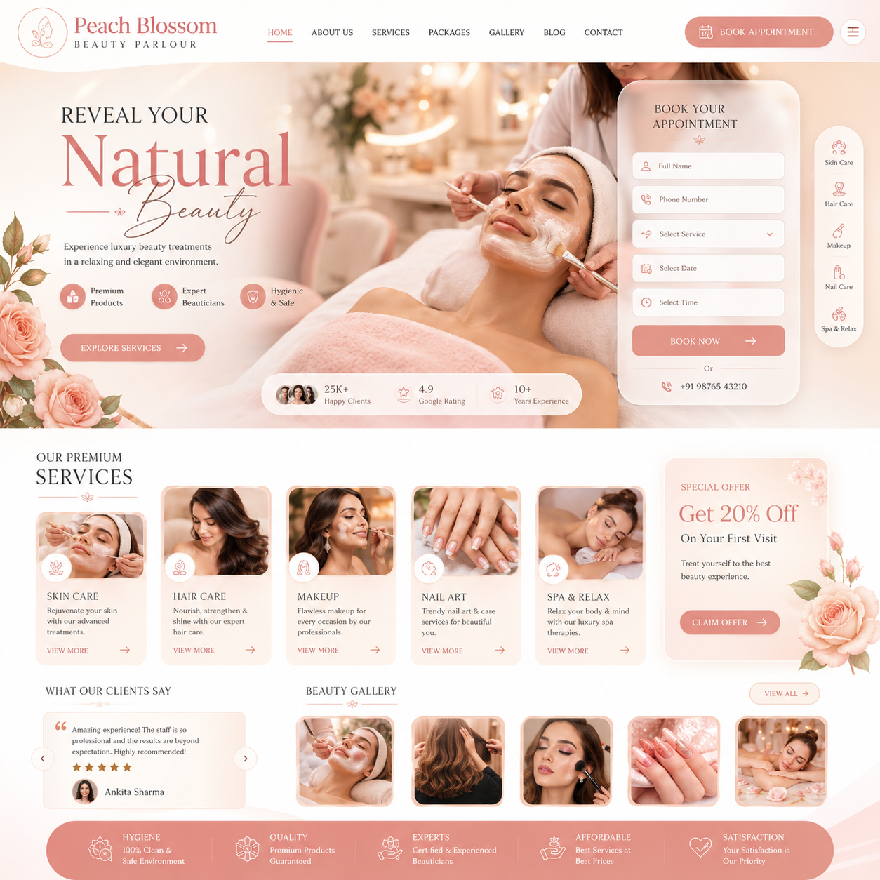 Beauty Parlour Website Design