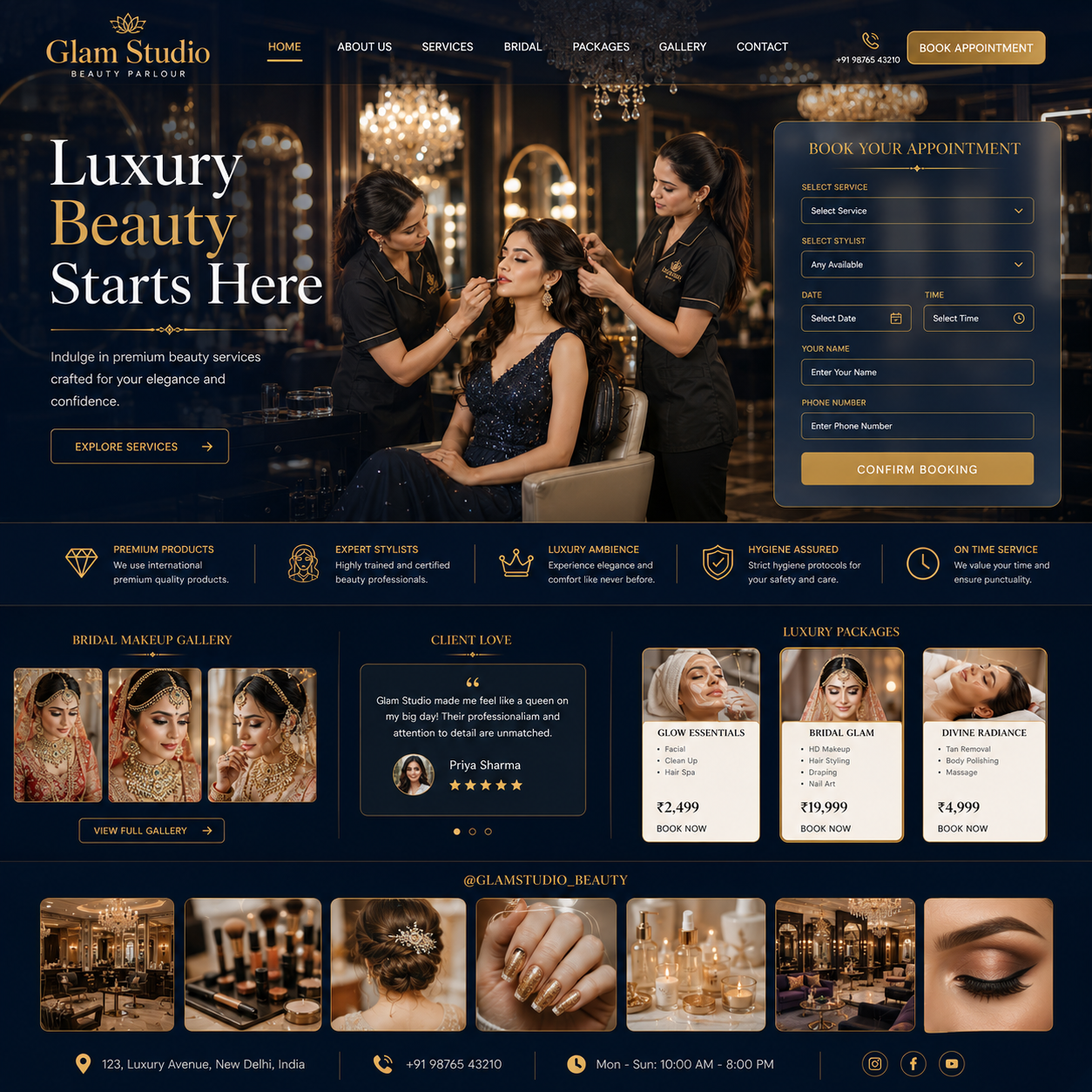 Beauty Parlour Website Design