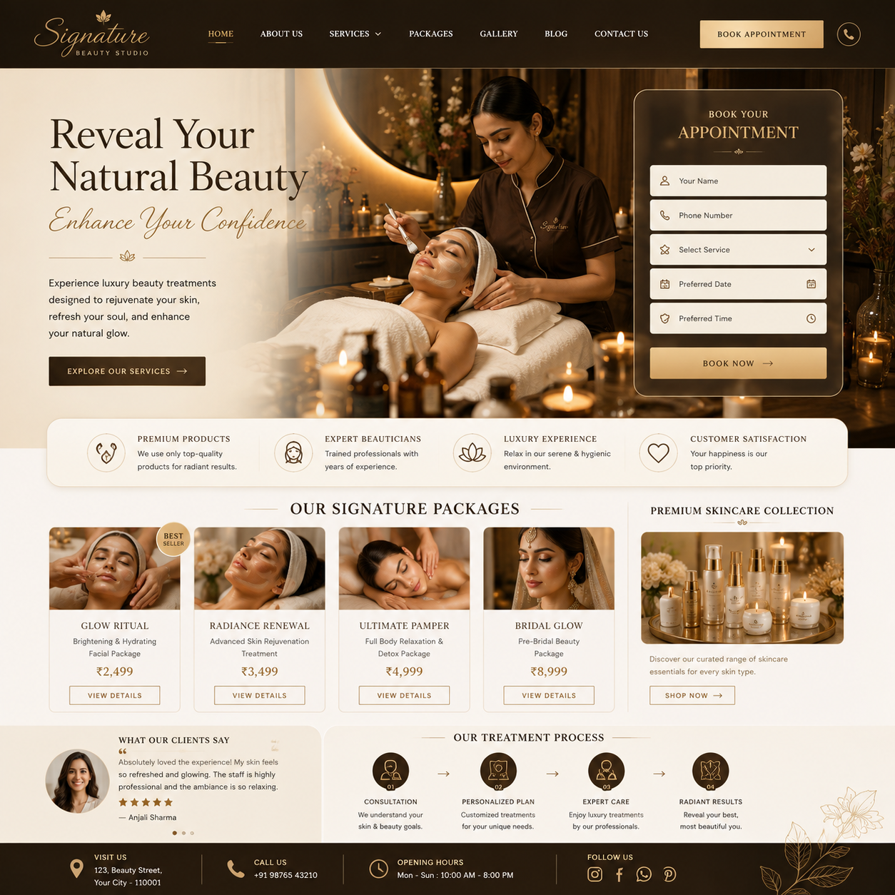 Beauty Parlour Website Design