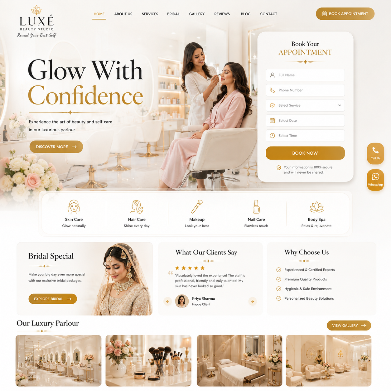Beauty Parlour Website Design