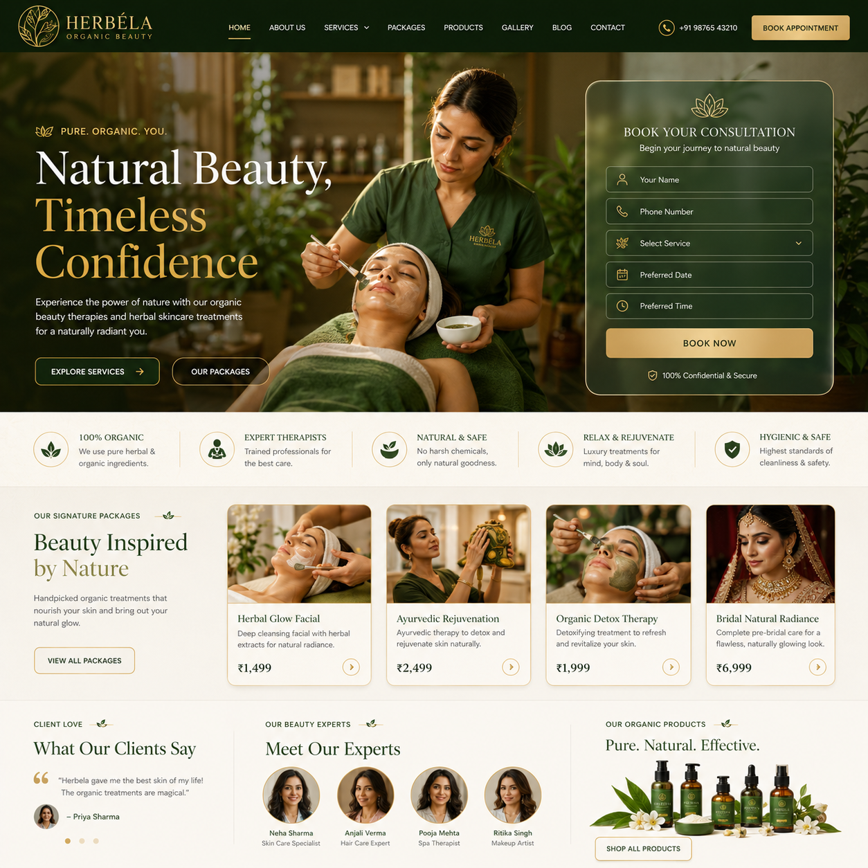 Beauty Parlour Website Design