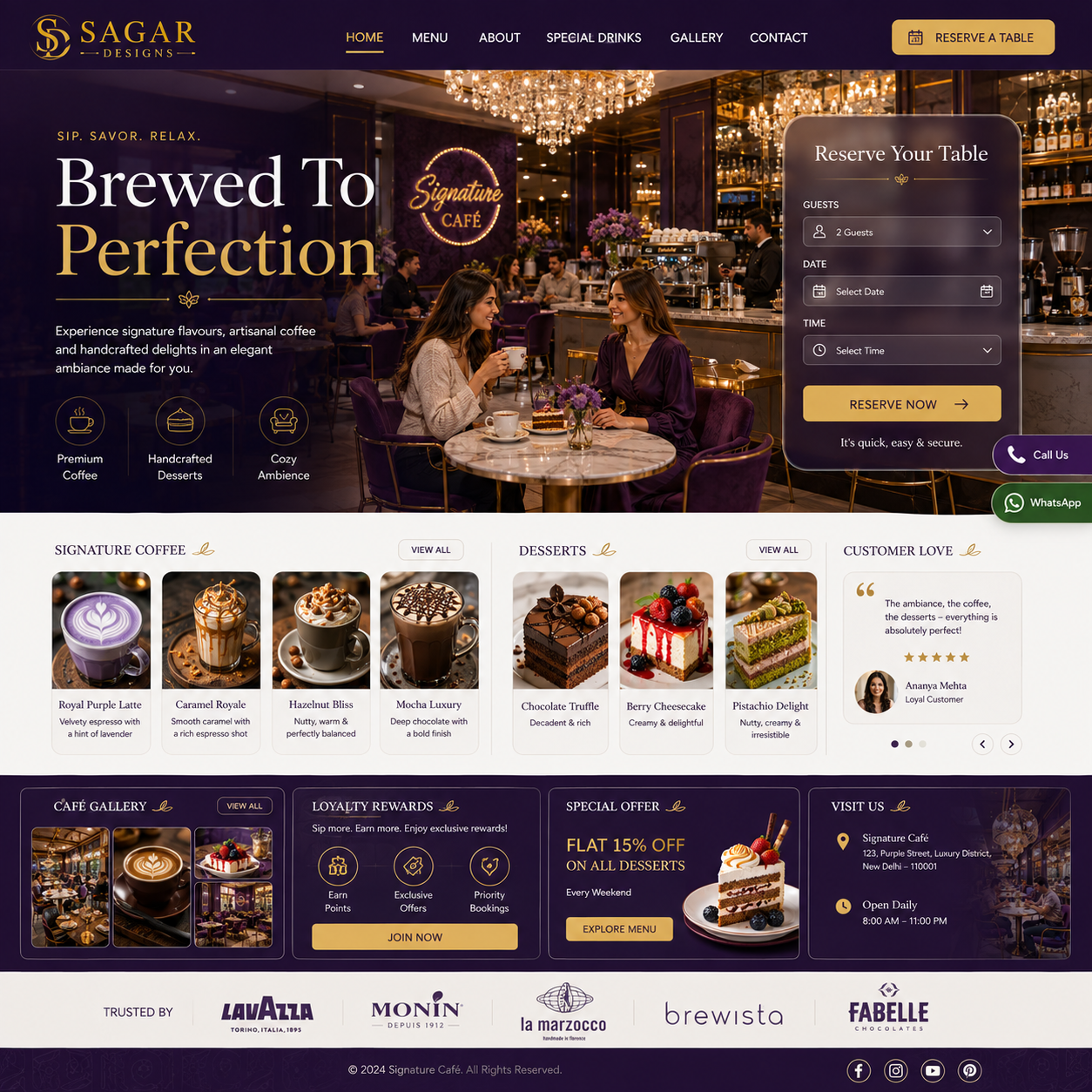 Cafe Website Design
