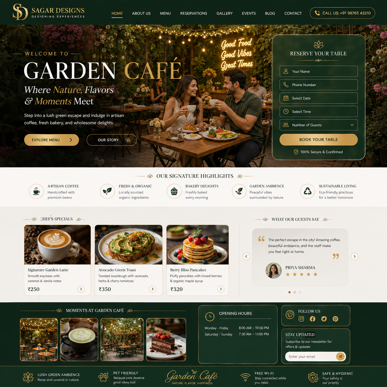 Cafe Website Design