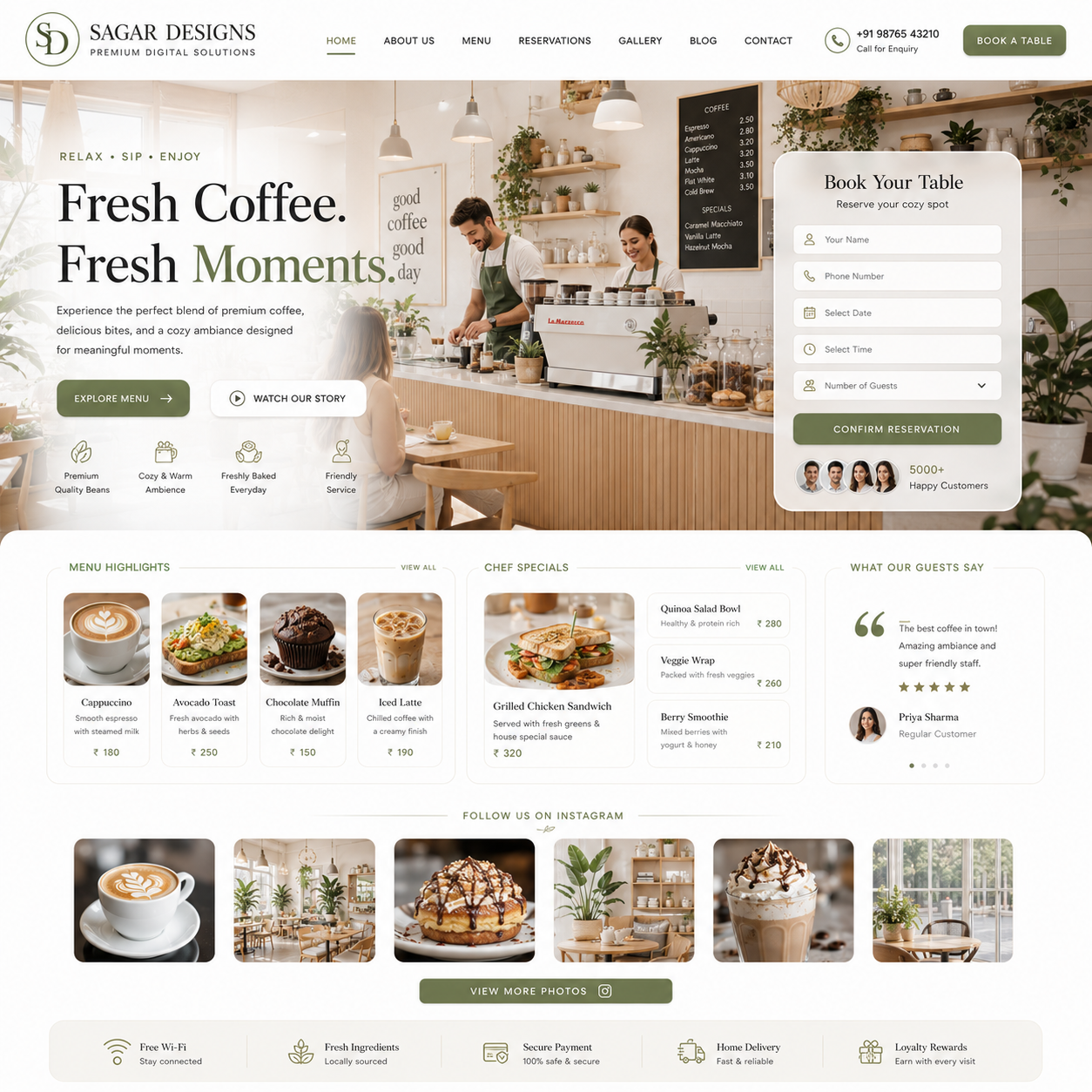 Cafe Website Design