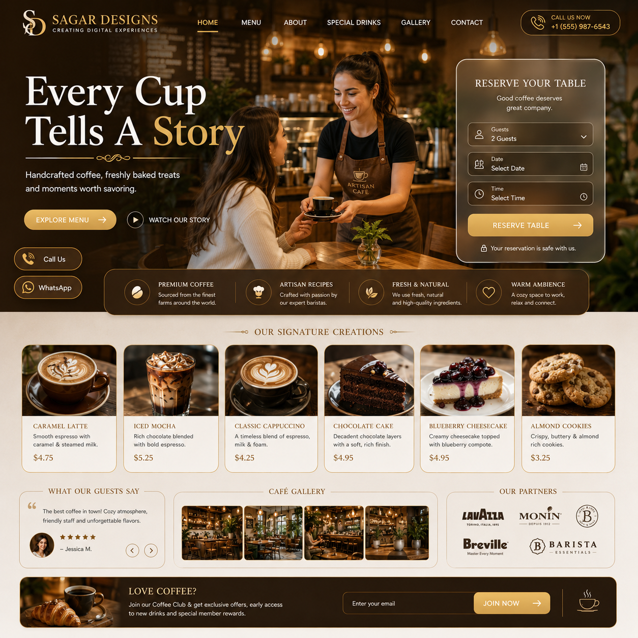 Cafe Website Design