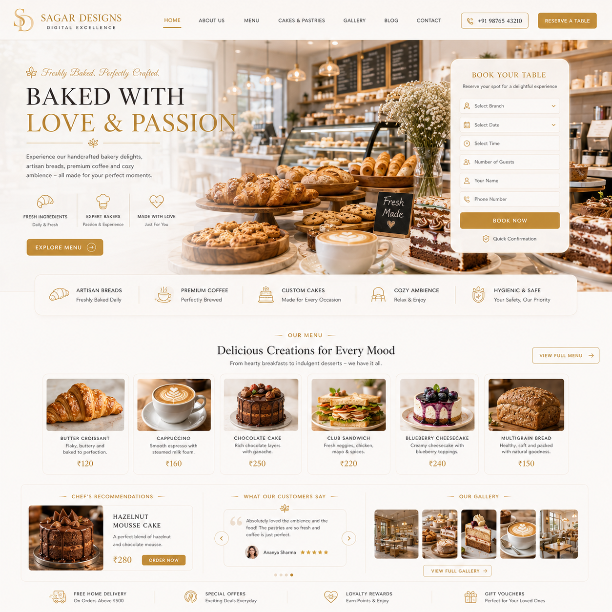 Cafe Website Design