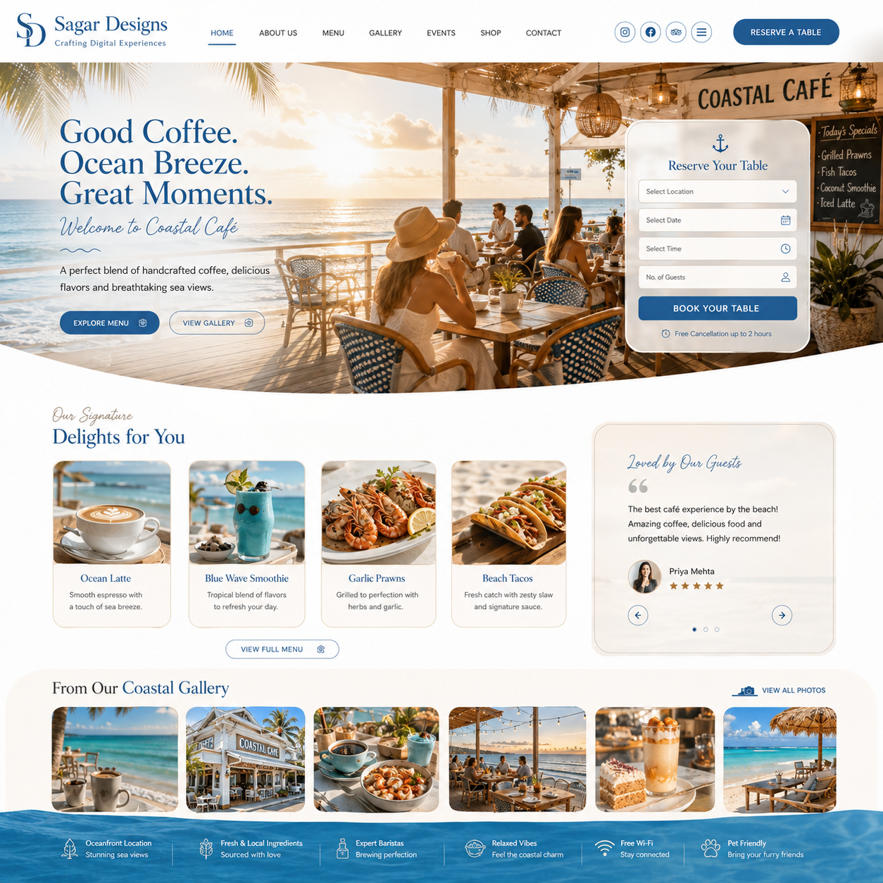 Cafe Website Design