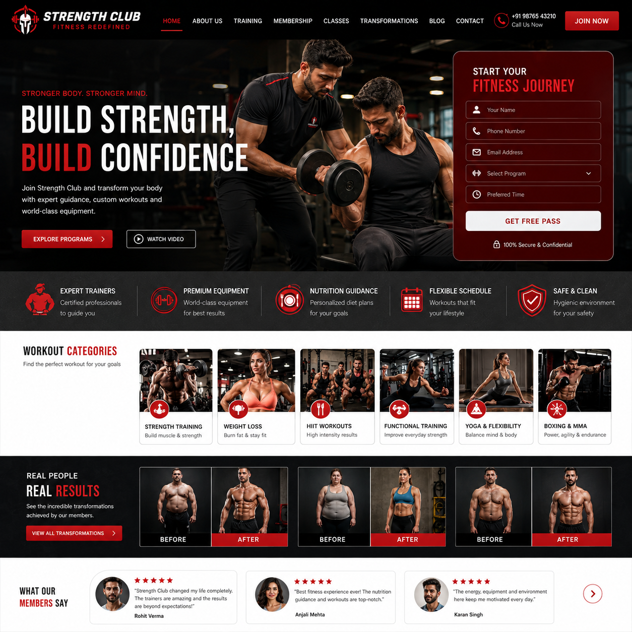 Gym & Fitness Website Design