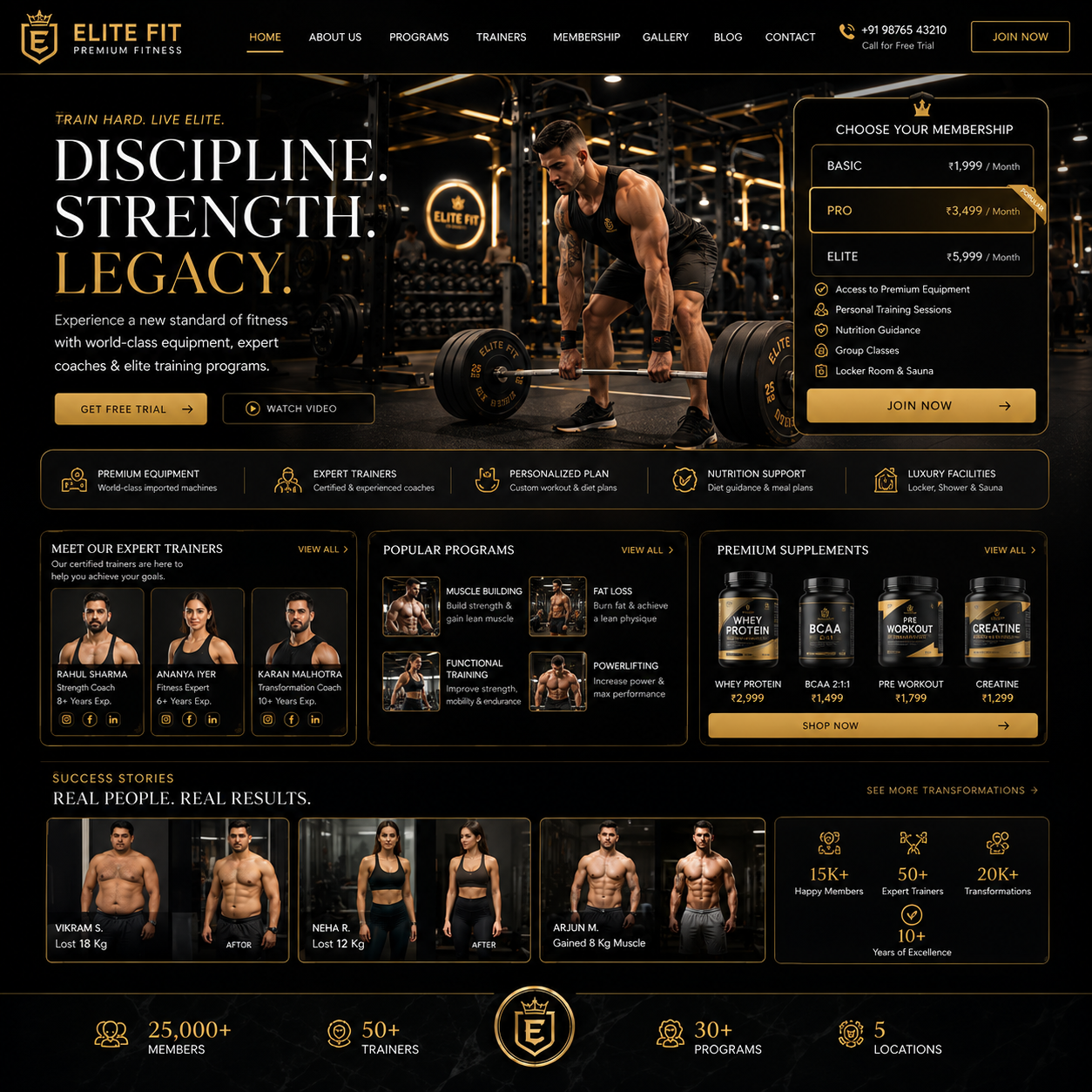 Gym & Fitness Website Design