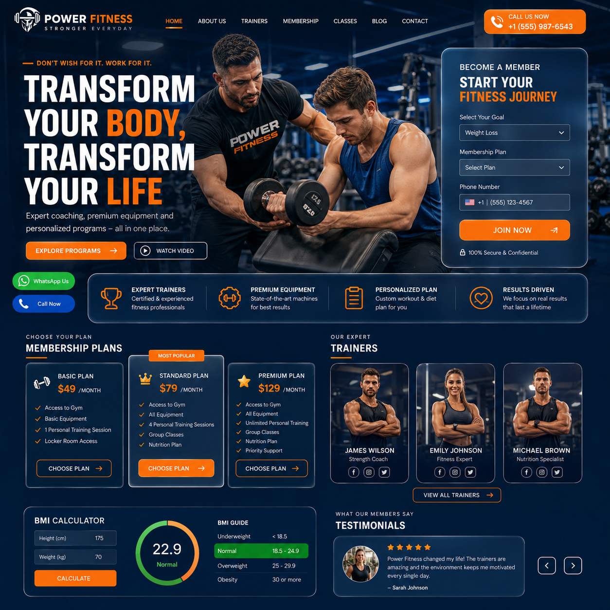 Gym & Fitness Website Design
