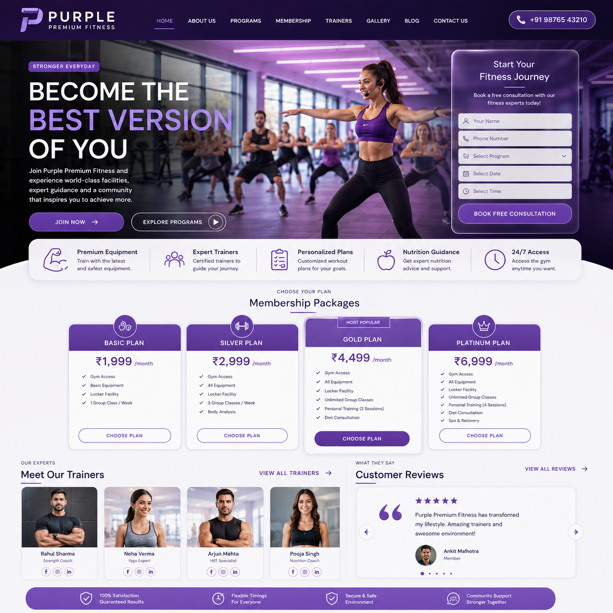 Gym & Fitness Website Design