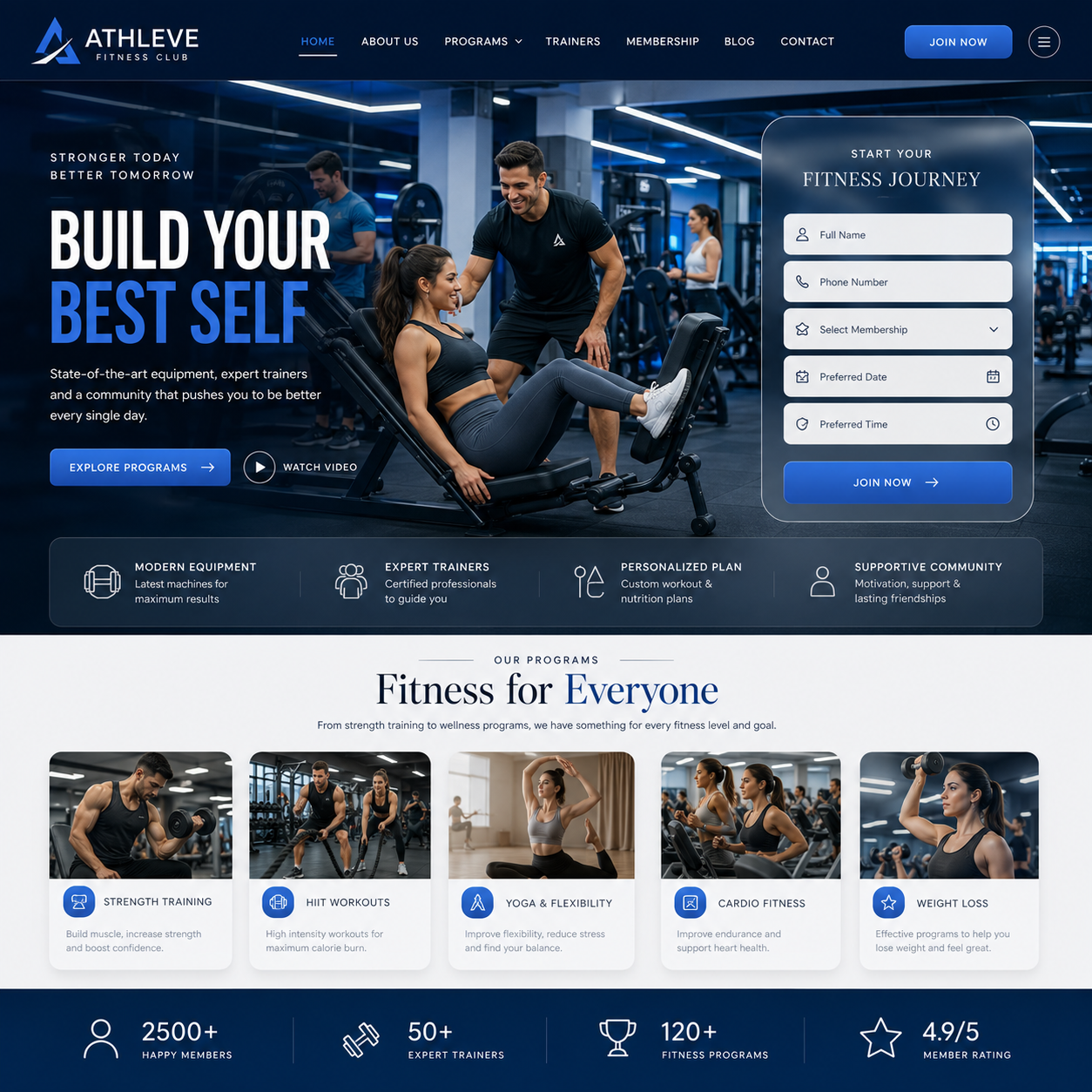 Gym & Fitness Website Design