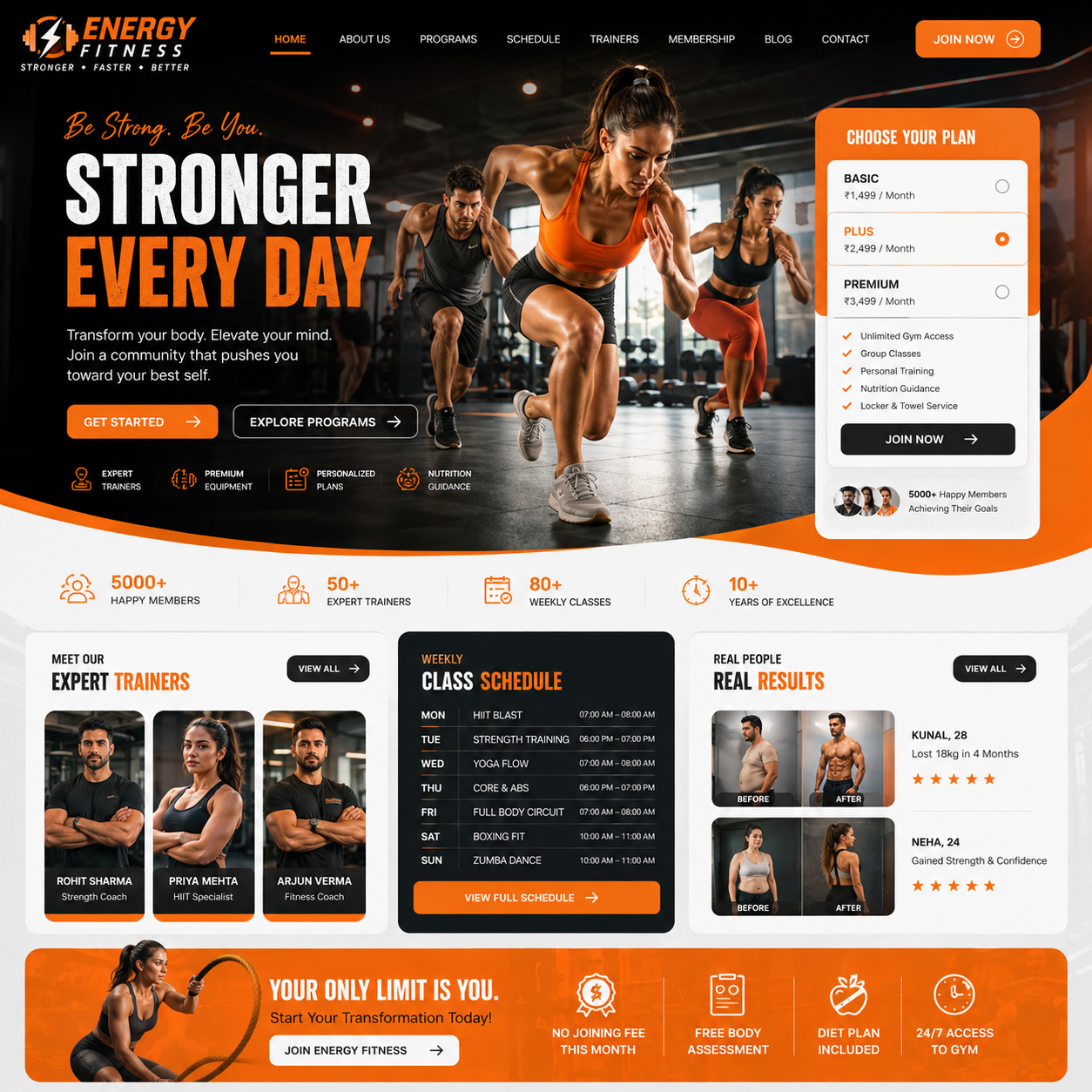 Gym & Fitness Website Design