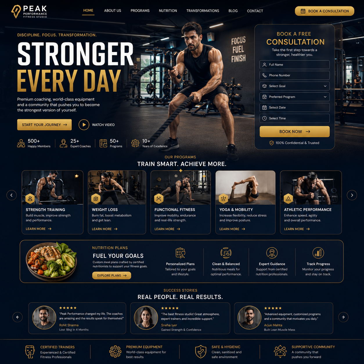 Gym & Fitness Website Design