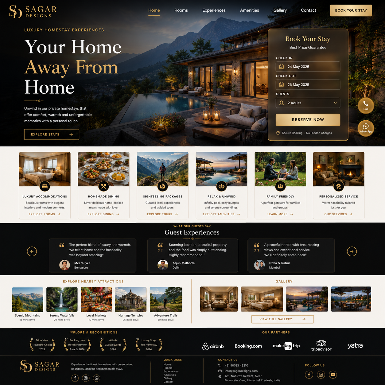 Home Stay Website Design