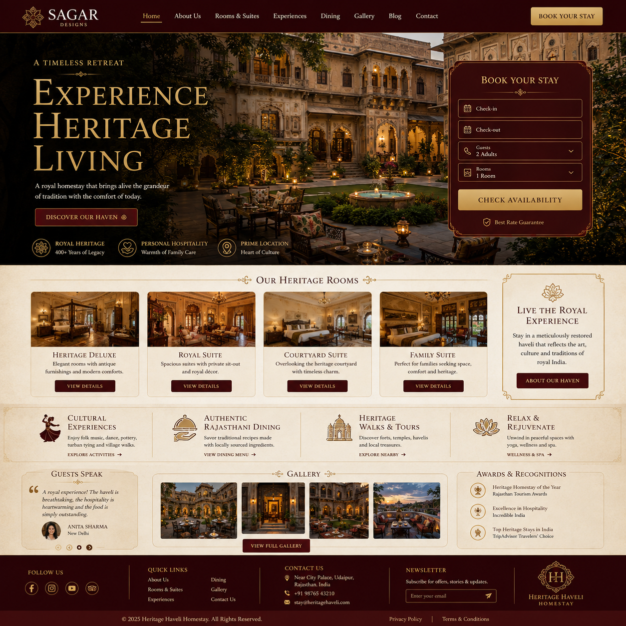 Home Stay Website Design