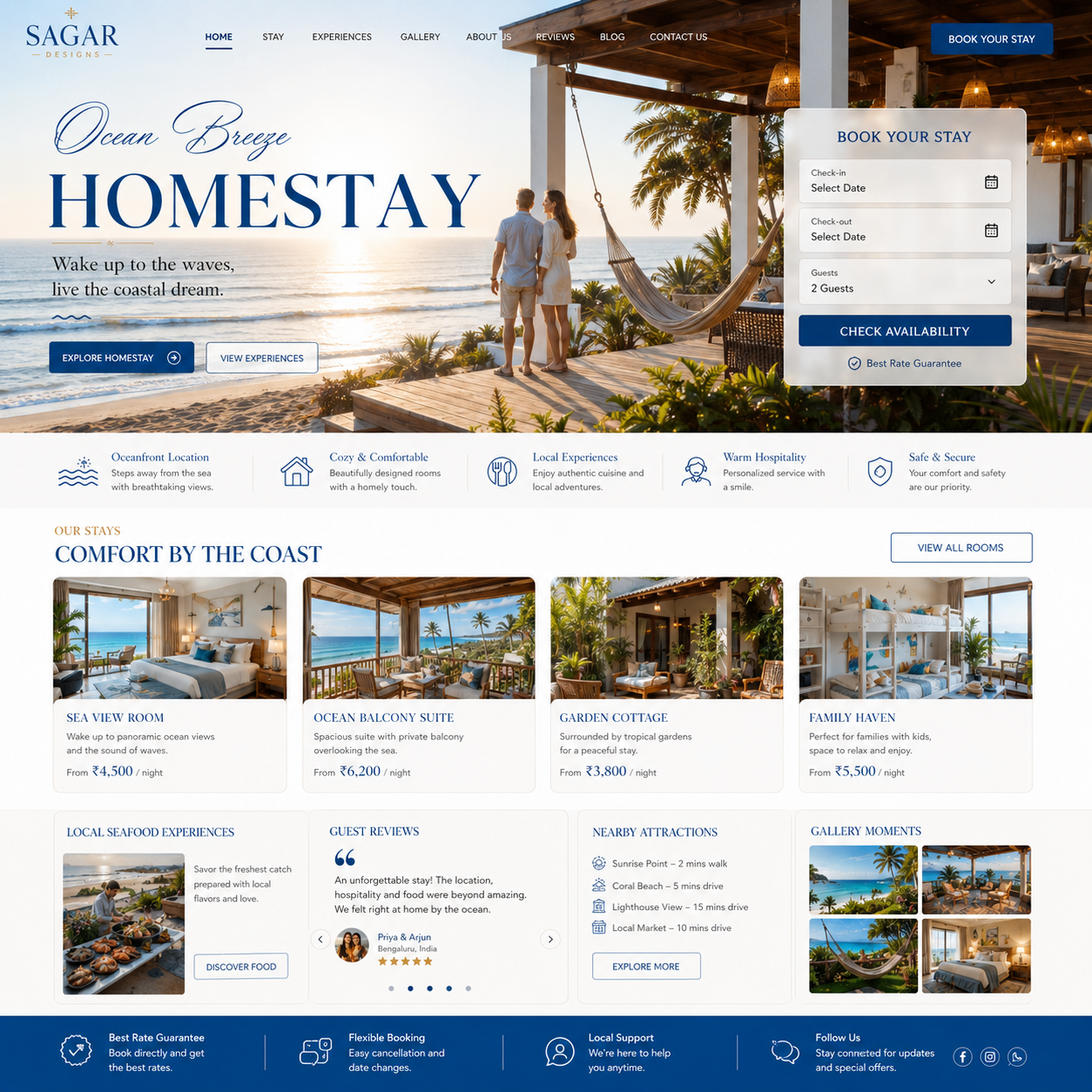 Home Stay Website Design