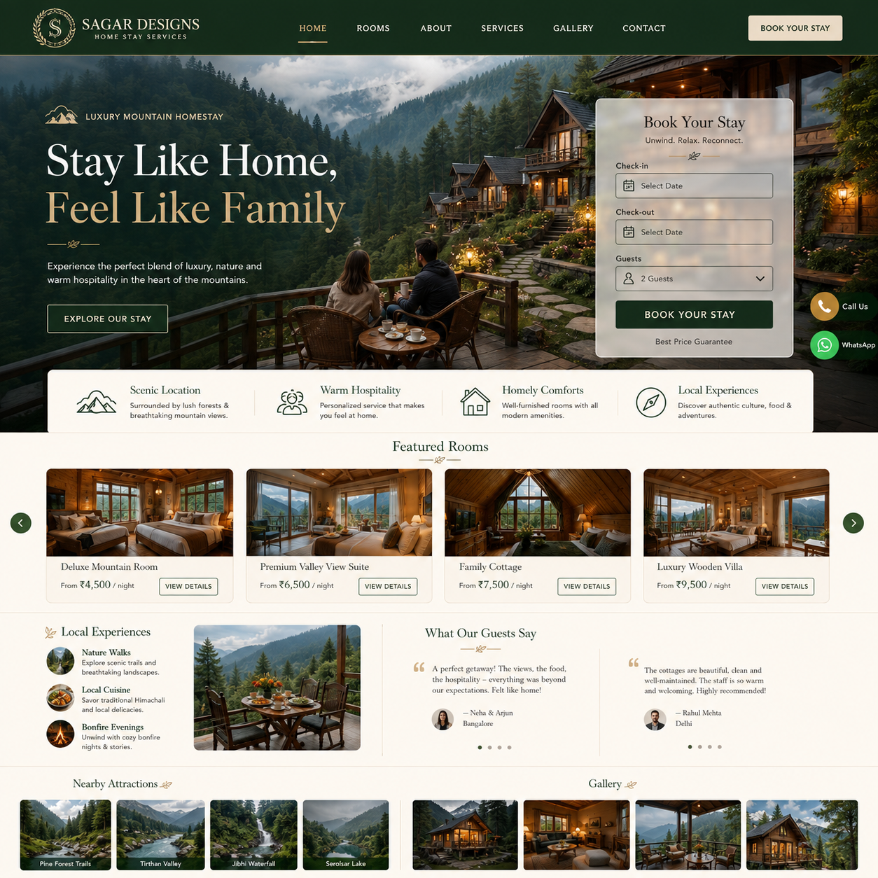 Home Stay Website Design
