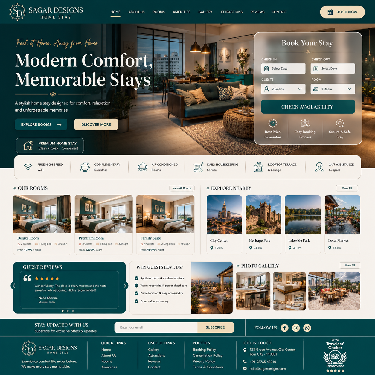 Home Stay Website Design