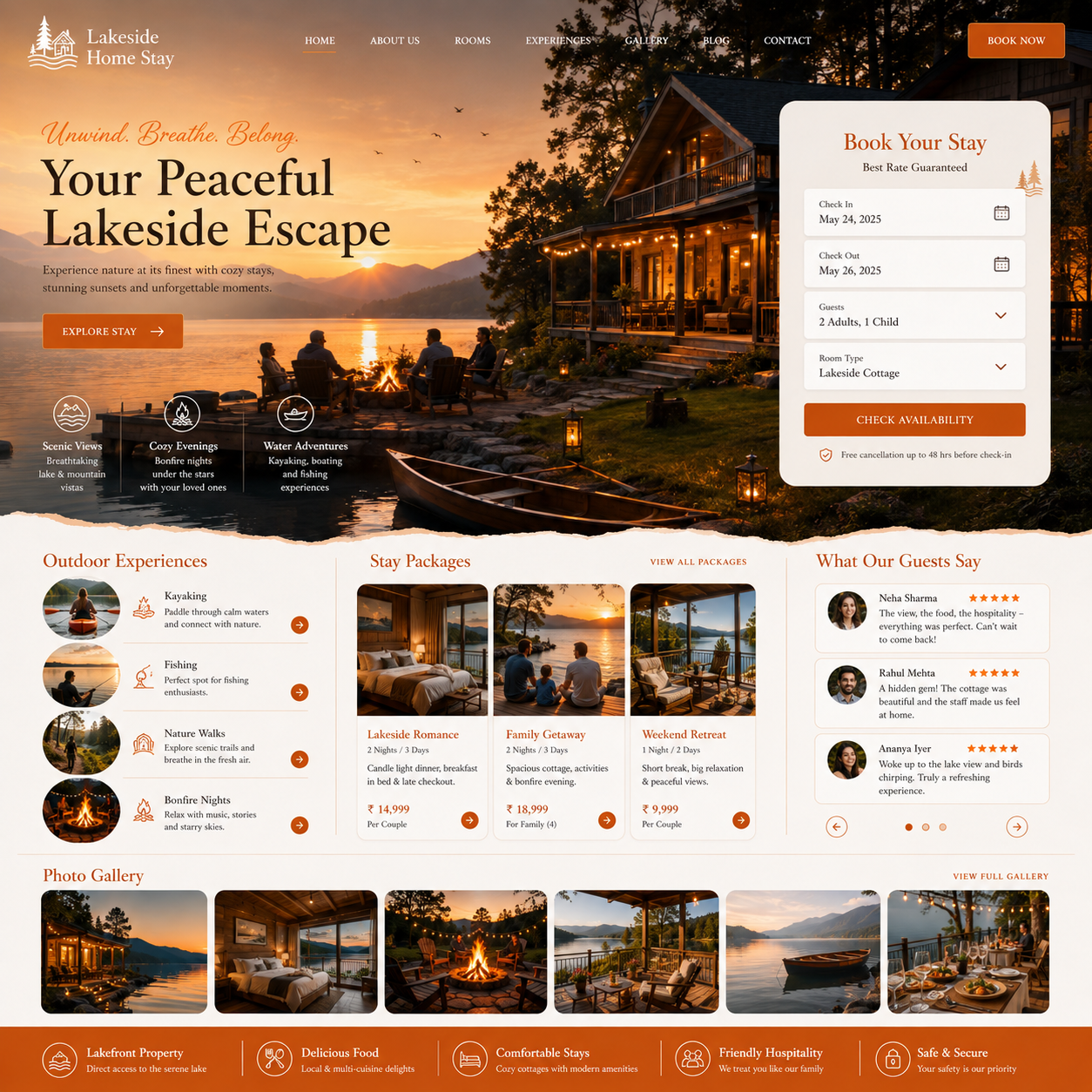 Home Stay Website Design