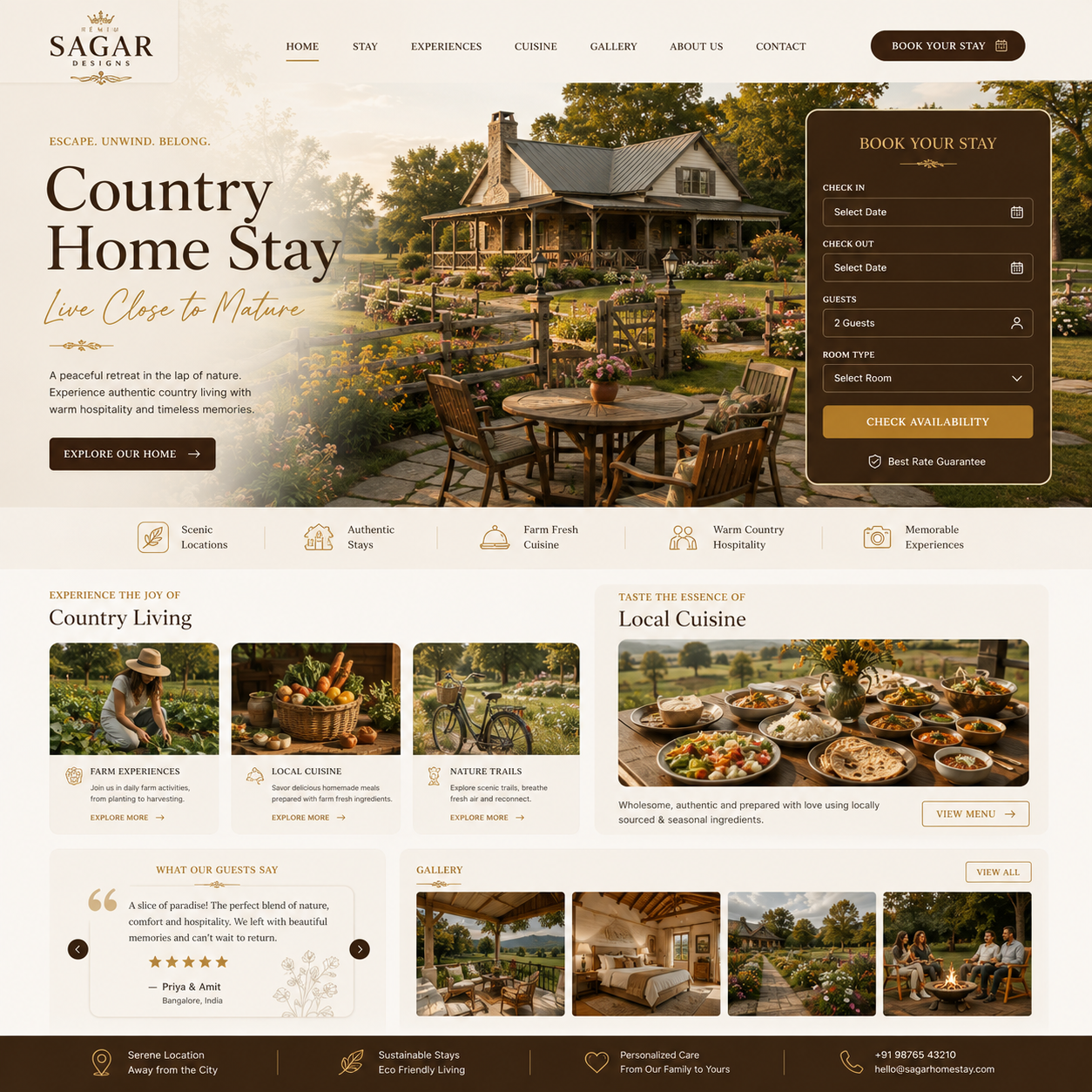 Home Stay Website Design