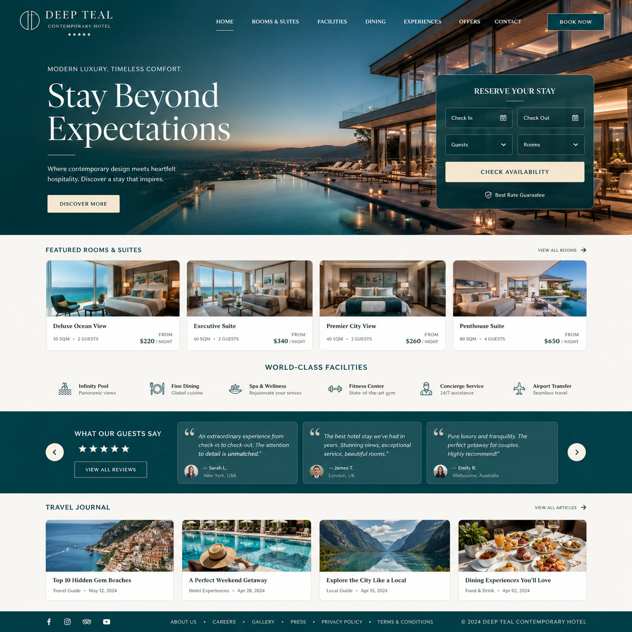 Hotel website samples