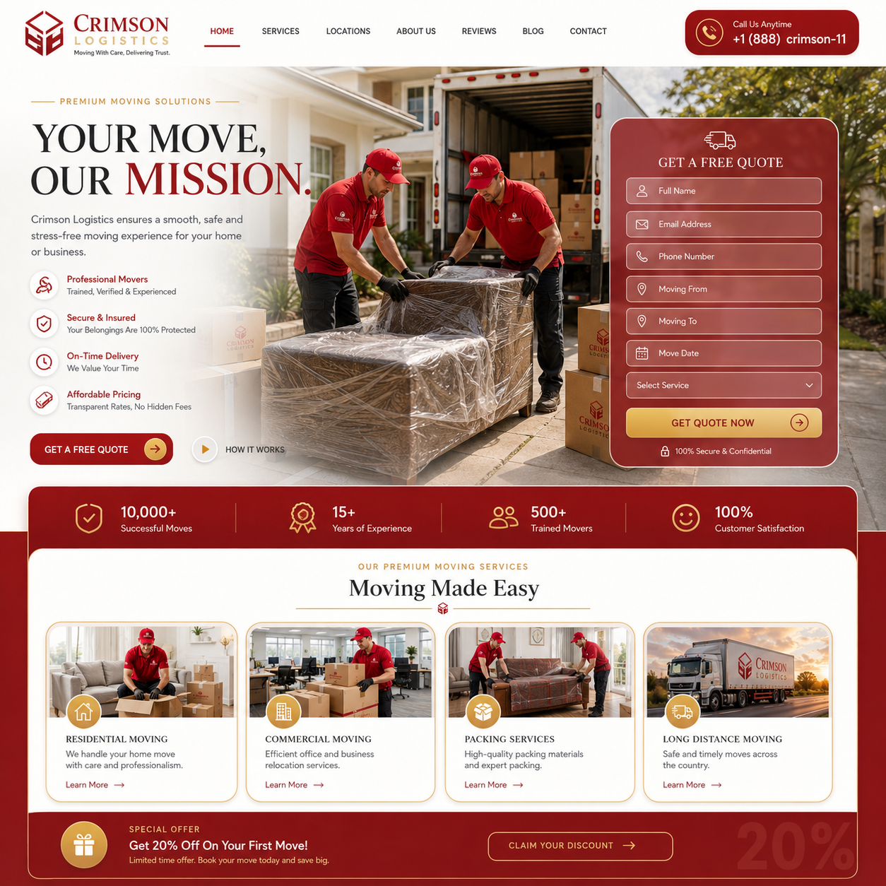 Packers & Movers Website Design