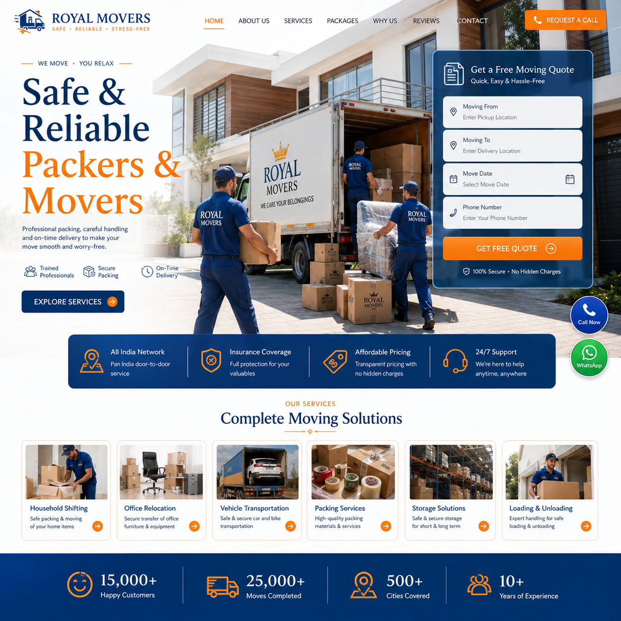 Packers & Movers Website Design