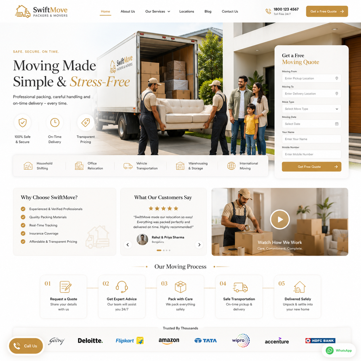 Packers & Movers Website Design
