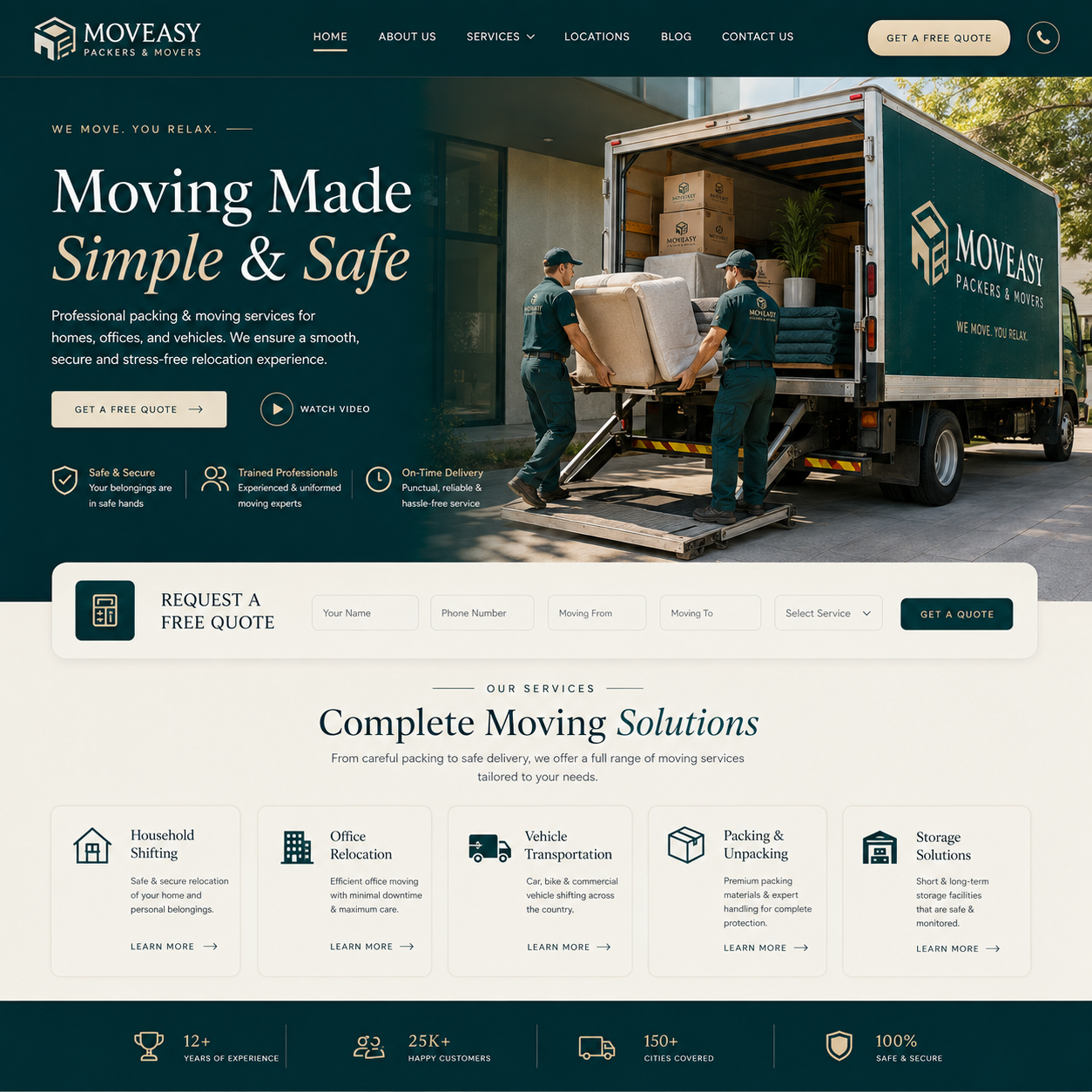 Packers & Movers Website Design