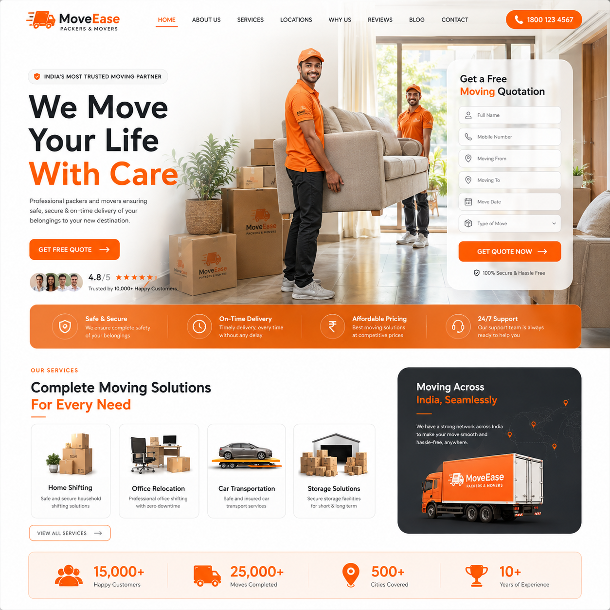 Packers & Movers Website Design