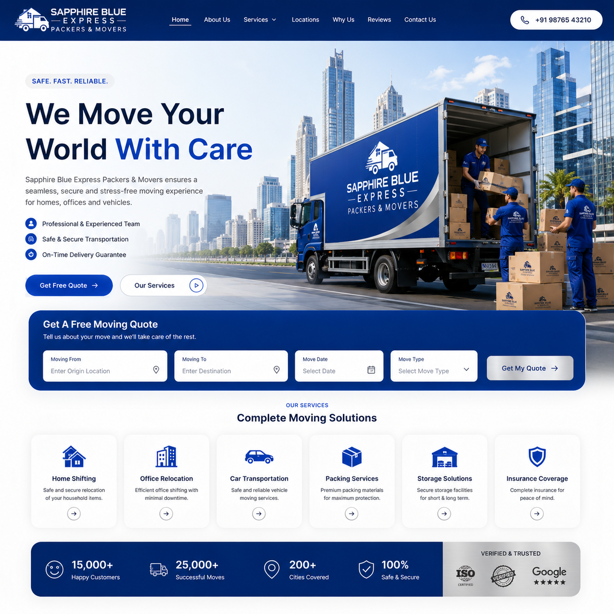 Packers & Movers Website Design