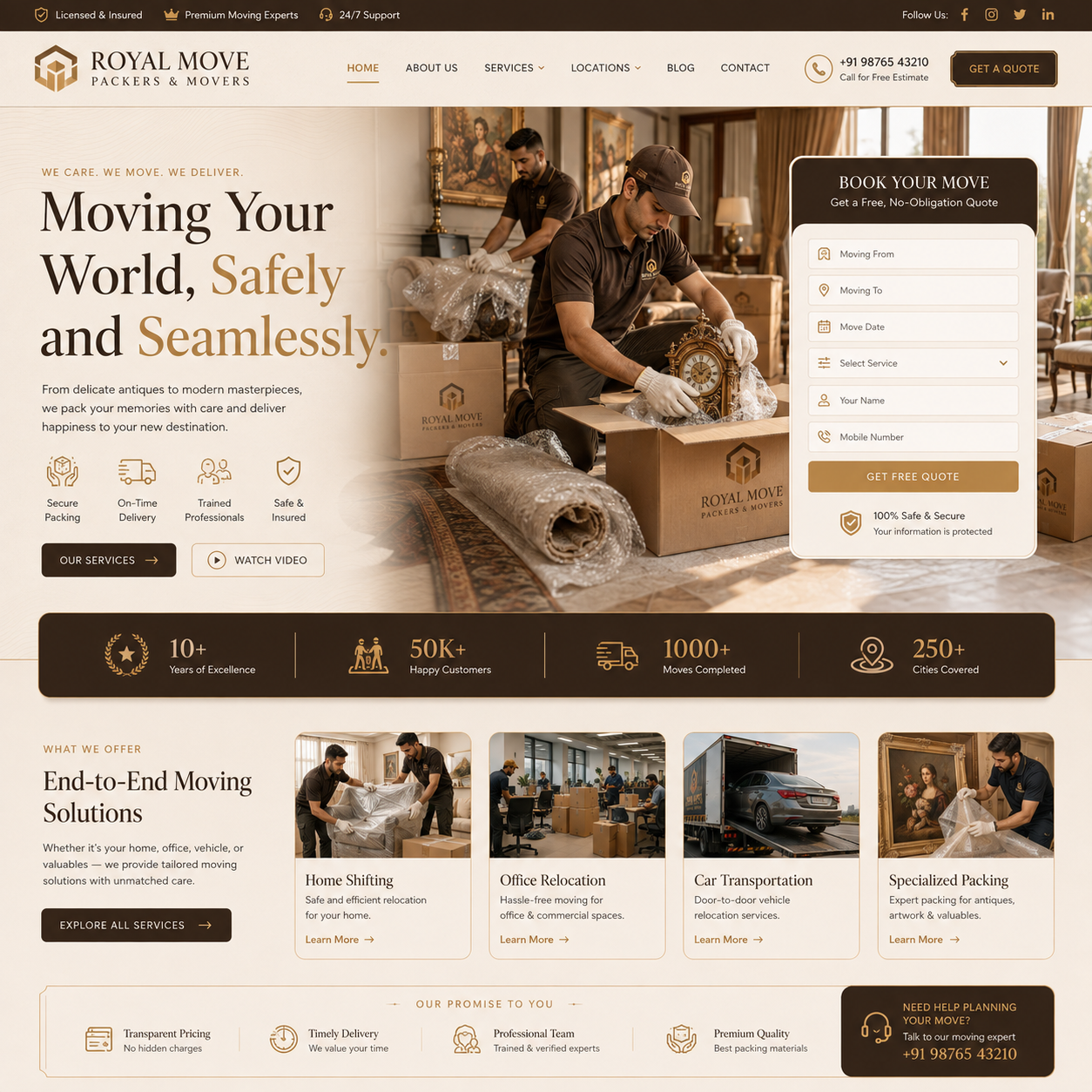Packers & Movers Website Design