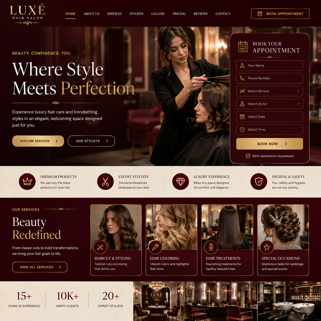 Salon Website Design