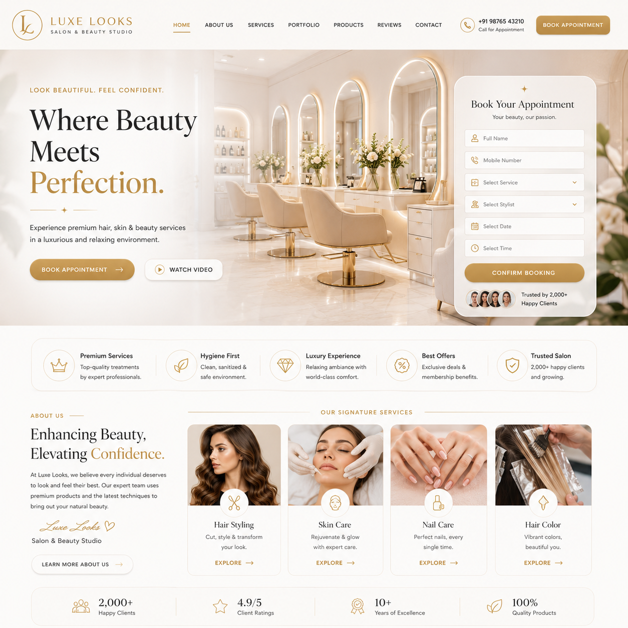 Salon Website Design