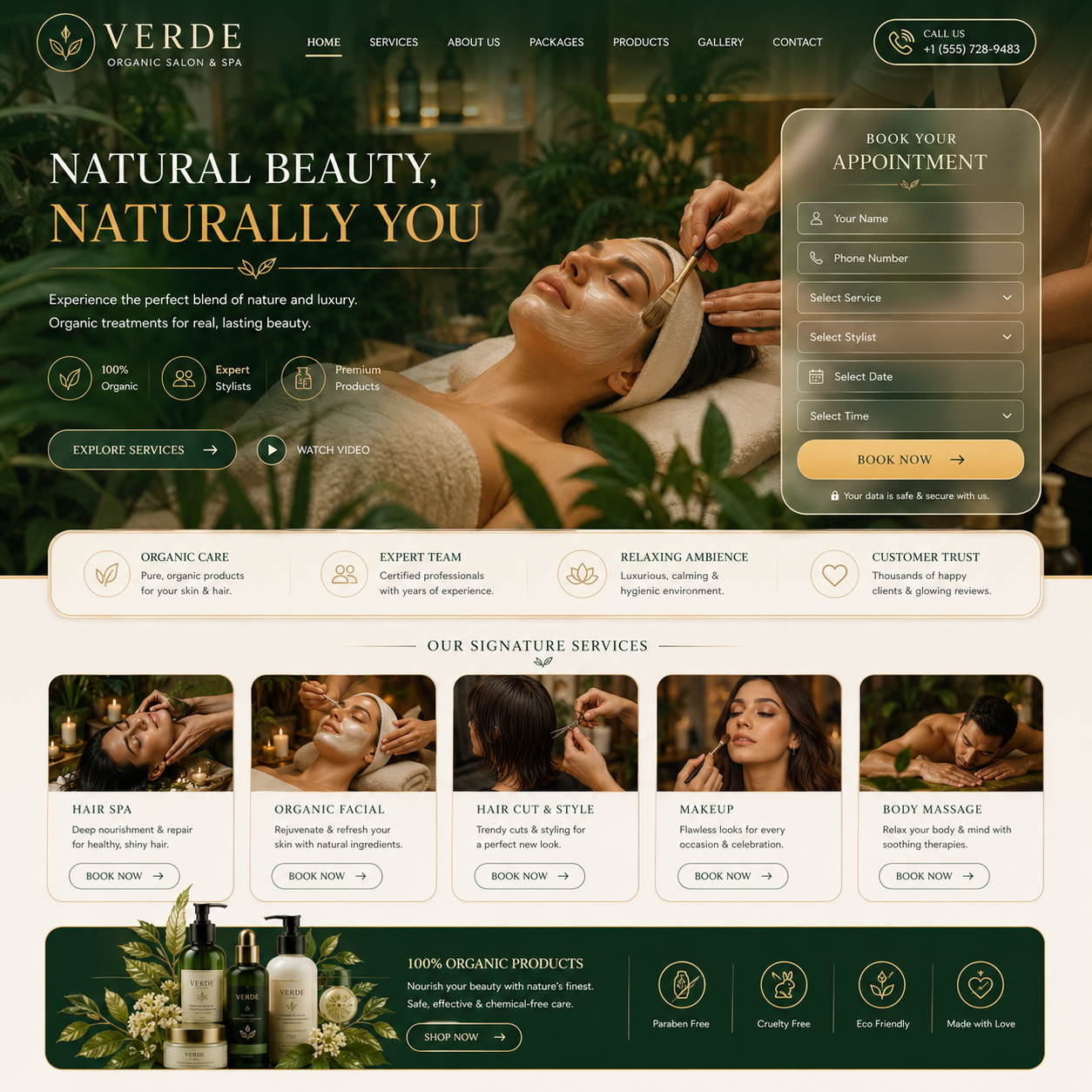 Salon Website Design