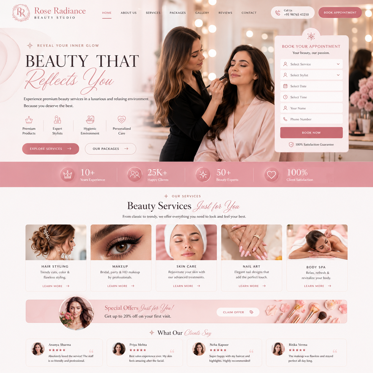 Salon Website Design