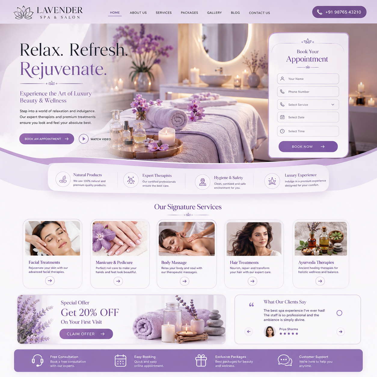 Salon Website Design