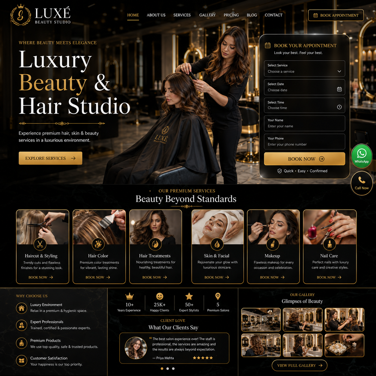 Salon Website Design