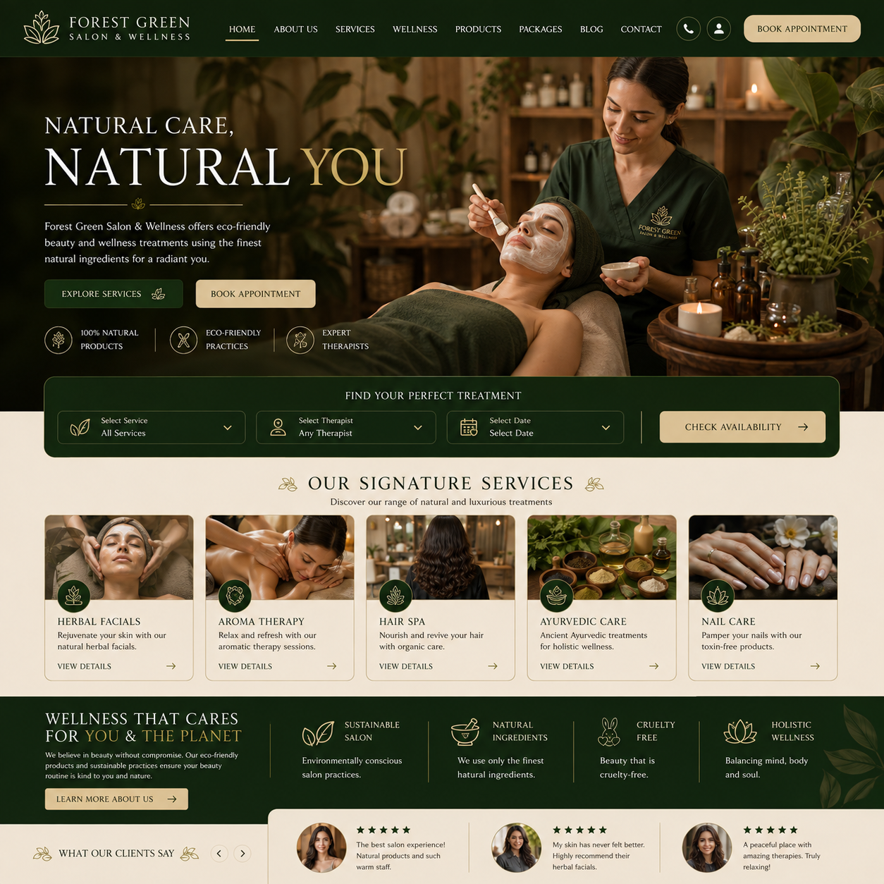 Salon Website Design