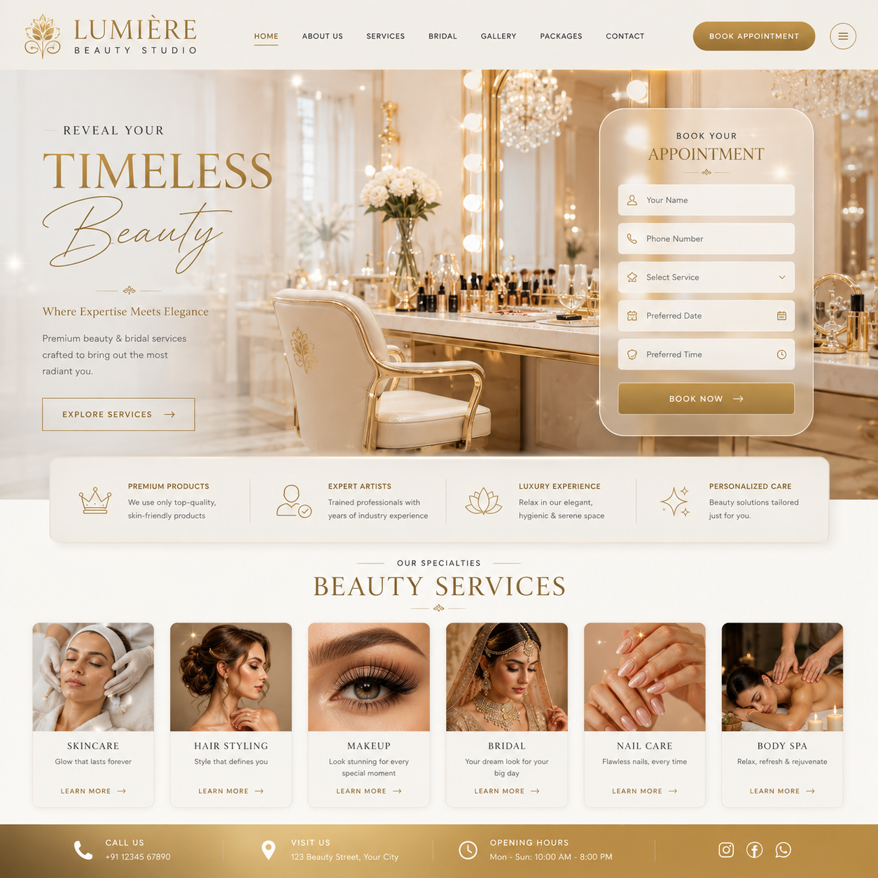 Salon Website Design