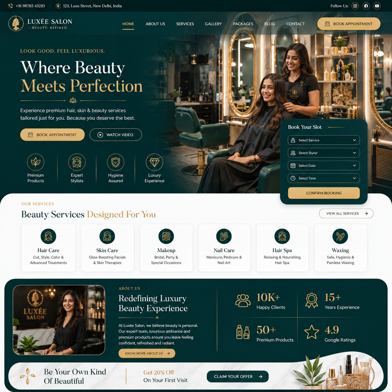 Salon Website Design