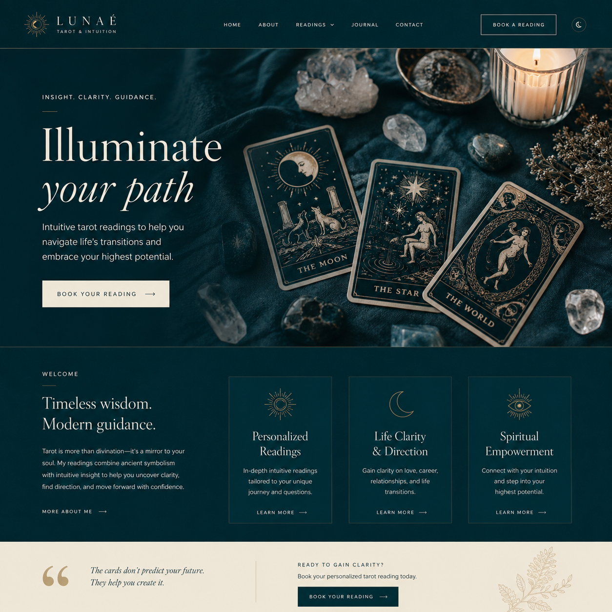 Tarot Reading Website Design