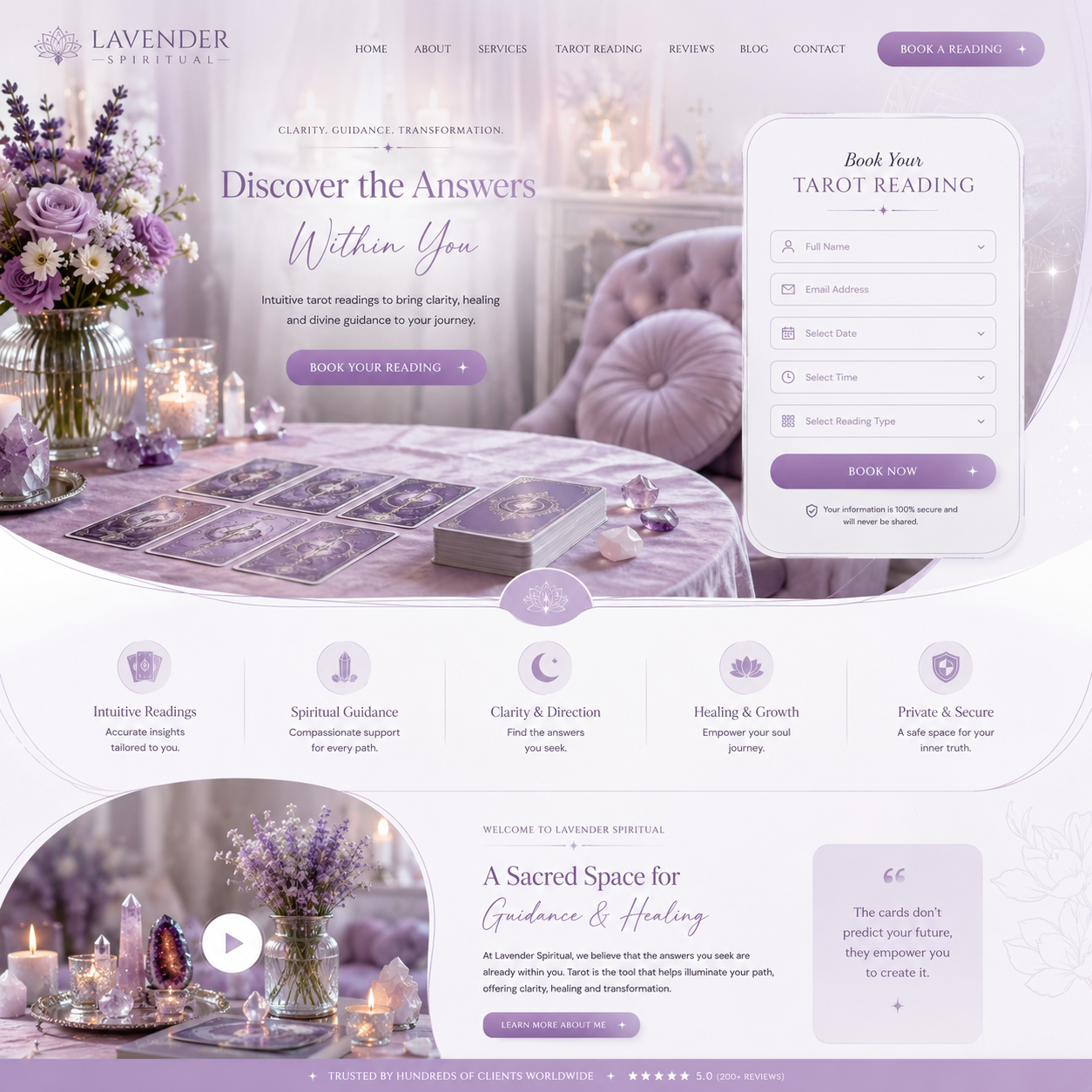 Tarot Reading Website Design